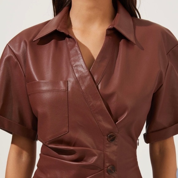 Astr the label terra faux leather midi dress XS - Picture 3 of 4